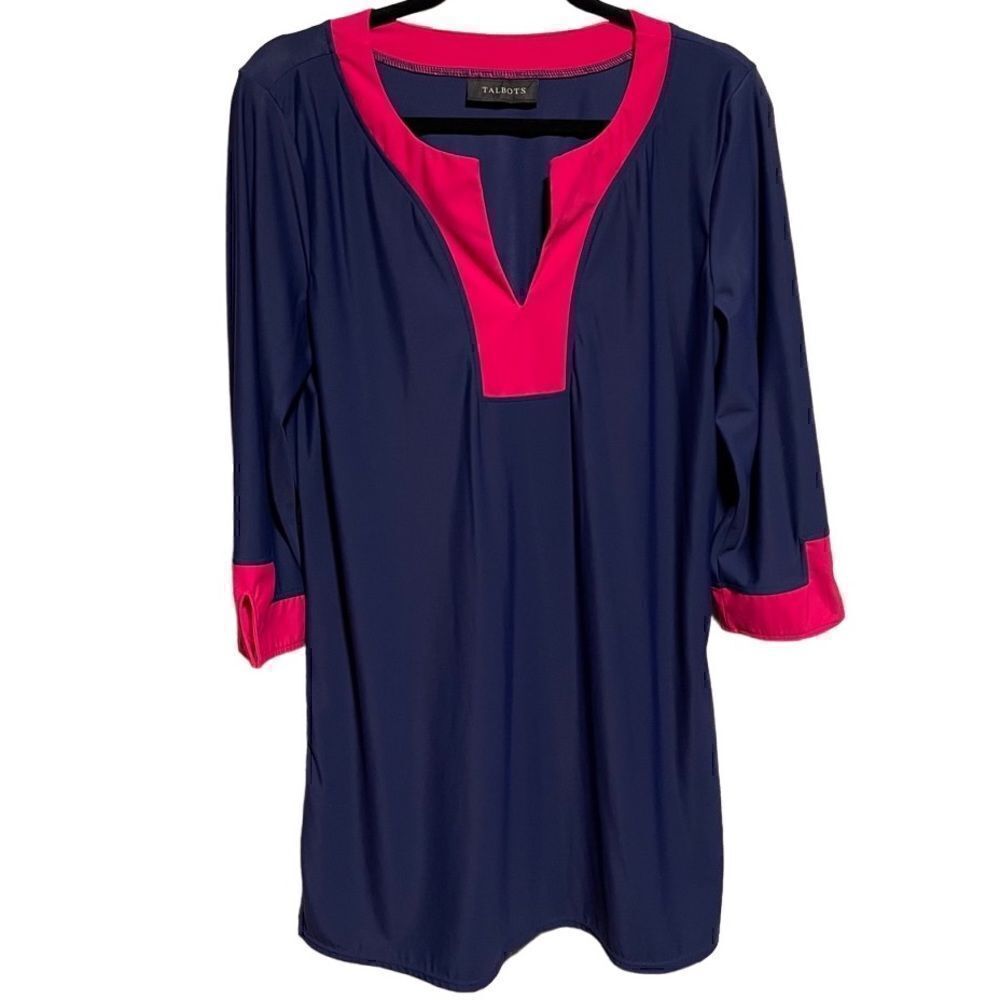 Talbots- Women’s Resort Colorblock MIRACLESUIT® Beach Tunic UPF 50+, Size L